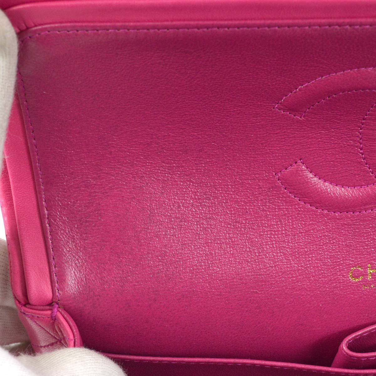 Chanel * 2000-2001 Pink Lambskin Medium Classic Double Flap Shoulder Bag