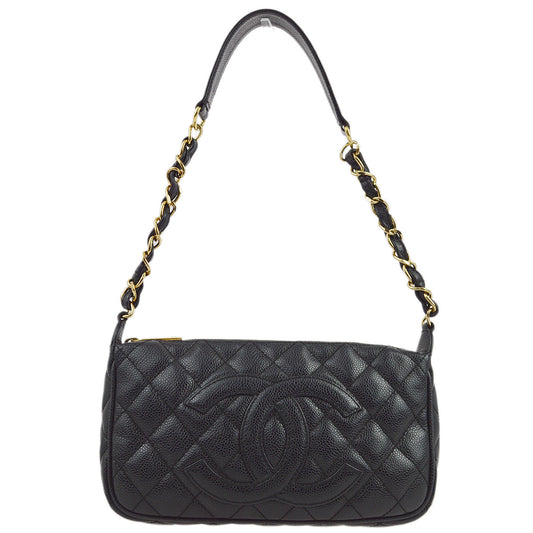 Chanel 2001-2003 Black Caviar Shoulder Bag