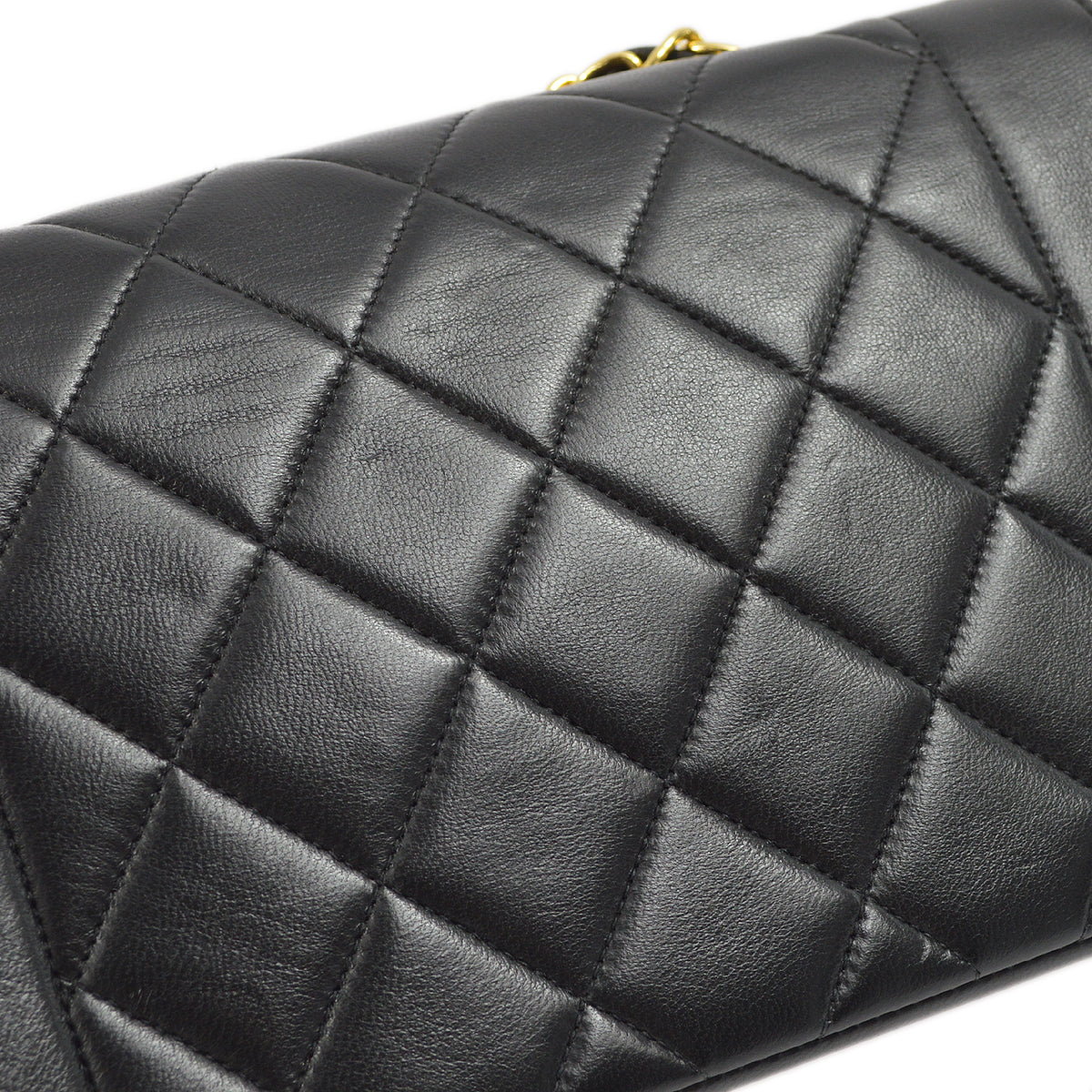 Chanel 1991-1994 Black Lambskin Small Diana Shoulder Bag