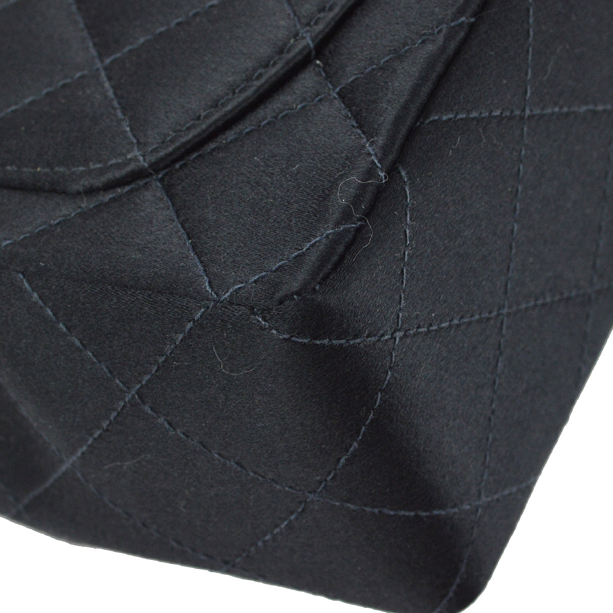 Chanel 2000-2001 Black Satin Mini Classic Square Flap Shoulder Bag 17