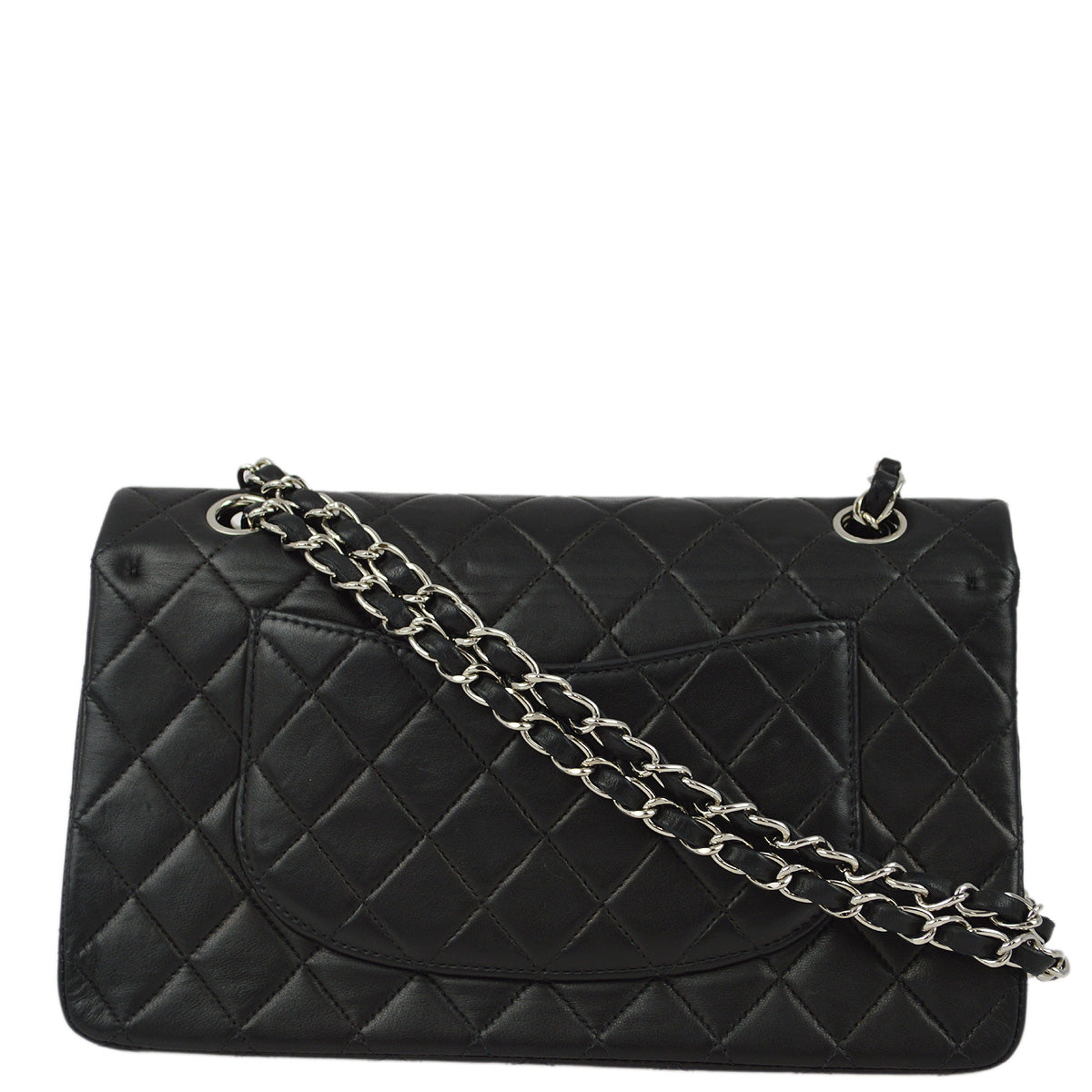 Chanel 2000-2001 Black Lambskin Medium Classic Double Flap Shoulder Bag
