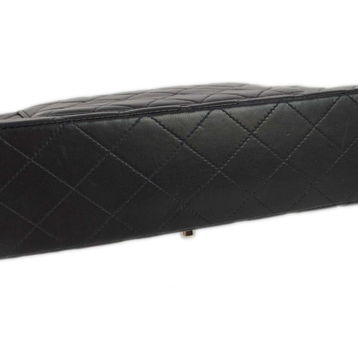 Chanel 2000-2001 Black Lambskin Medium Classic Double Flap Shoulder Bag