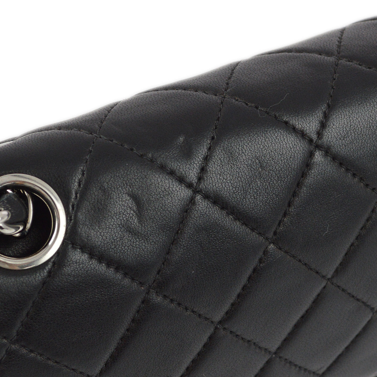 Chanel 2000-2001 Black Lambskin Medium Classic Double Flap Shoulder Bag