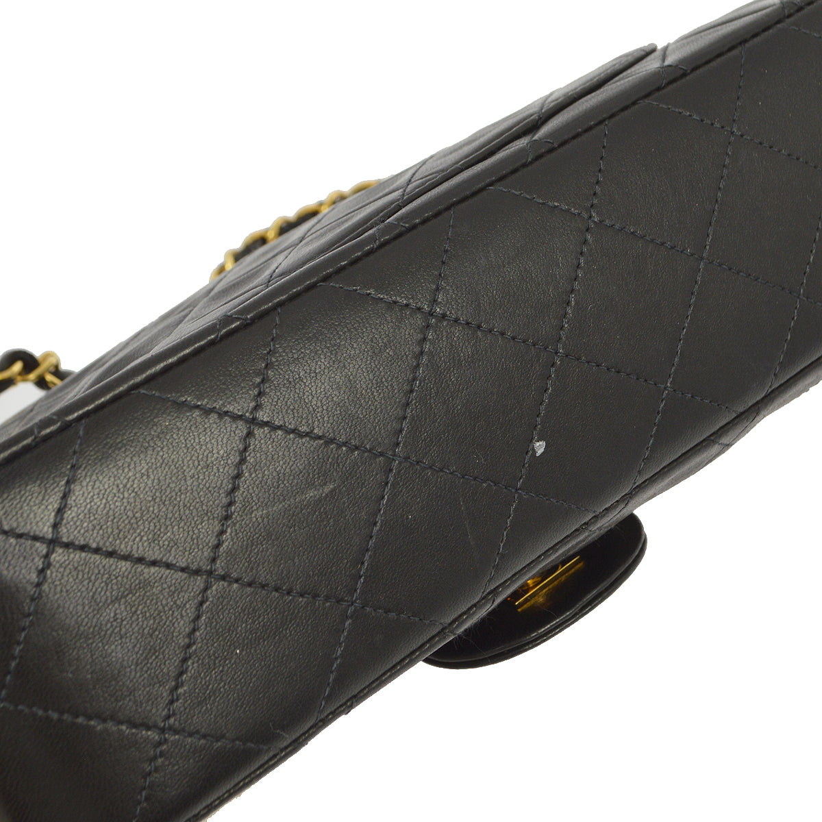 Chanel 1997-1999 Black Lambskin Small Classic Double Flap Shoulder Bag