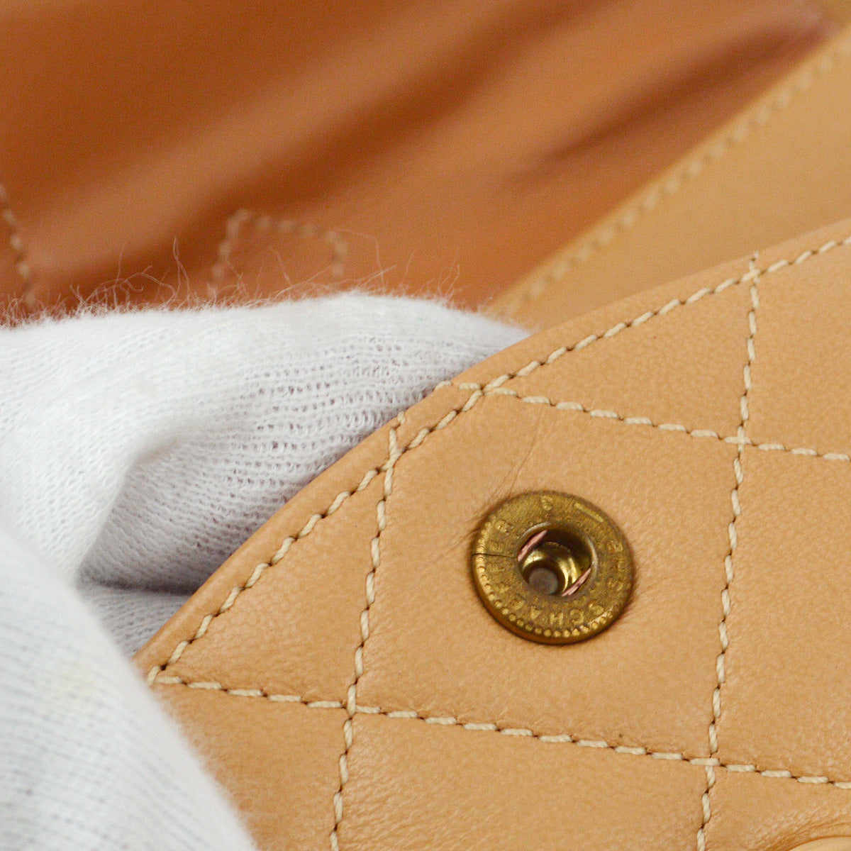 Chanel 1991-1994 Beige Lambskin Paris Limited Medium Double Flap Shoulder Bag