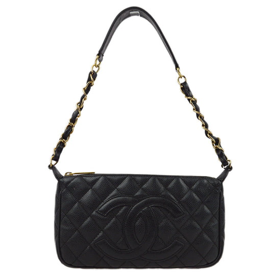 Chanel 2001-2003 Black Caviar Shoulder Bag