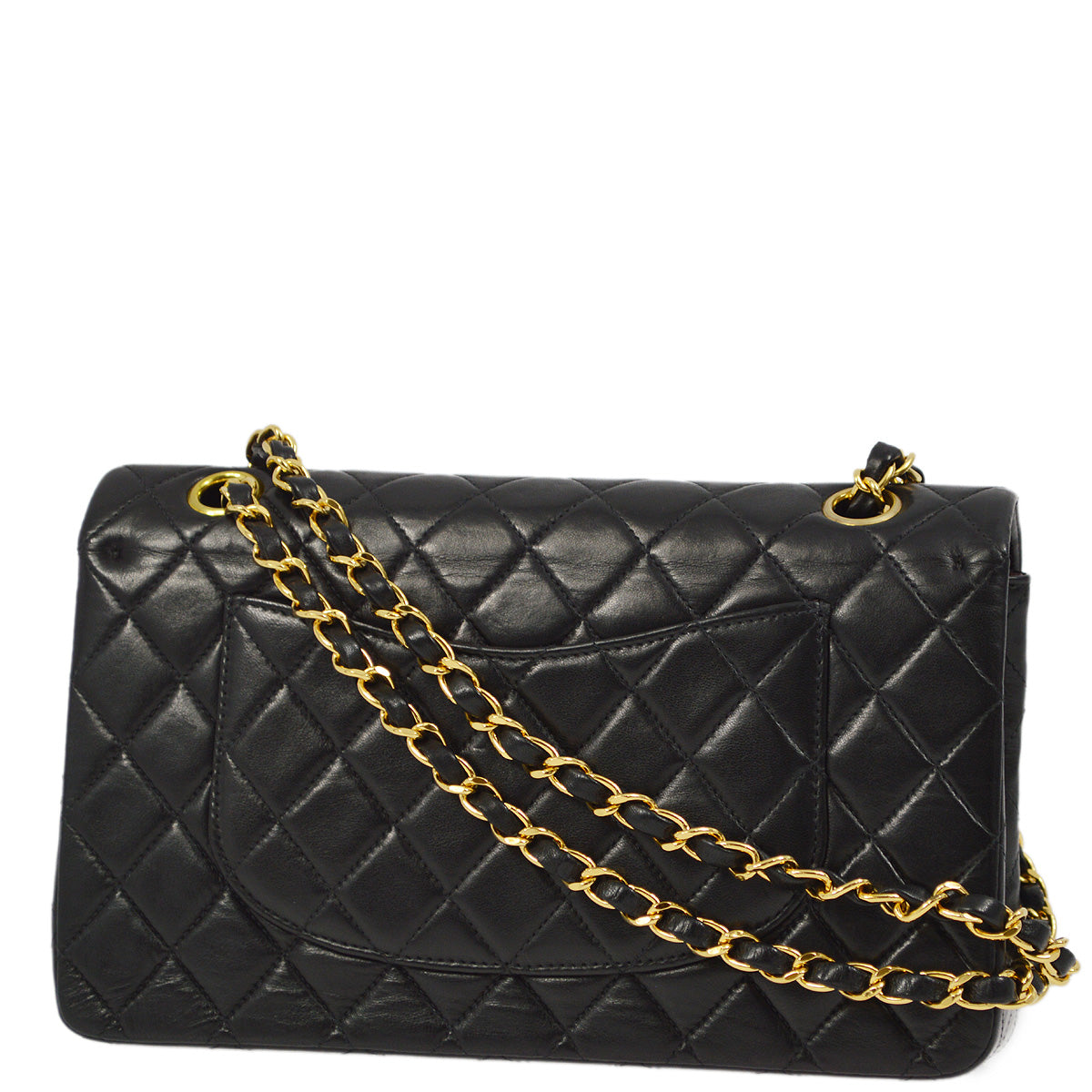 Chanel 2000-2001 Black Lambskin Medium Classic Double Flap Shoulder Bag