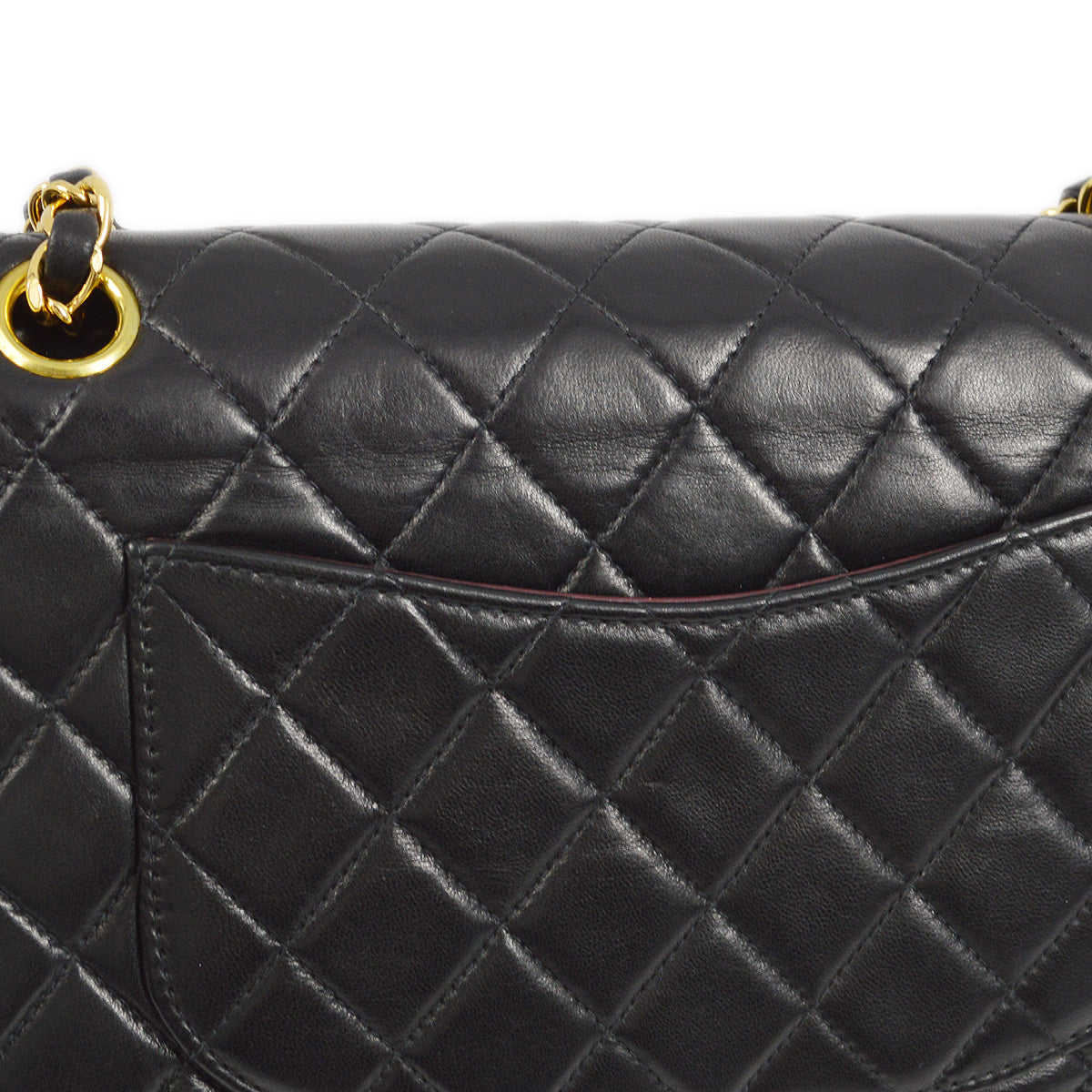 Chanel 2000-2001 Black Lambskin Medium Classic Double Flap Shoulder Bag