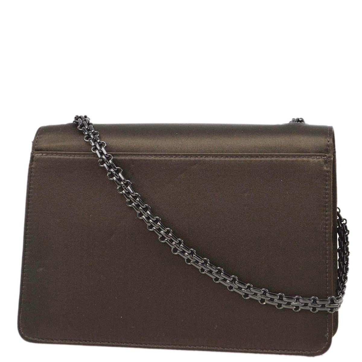 Chanel 1997-1999 Brown Satin Mademoiselle Lock Shoulder Bag