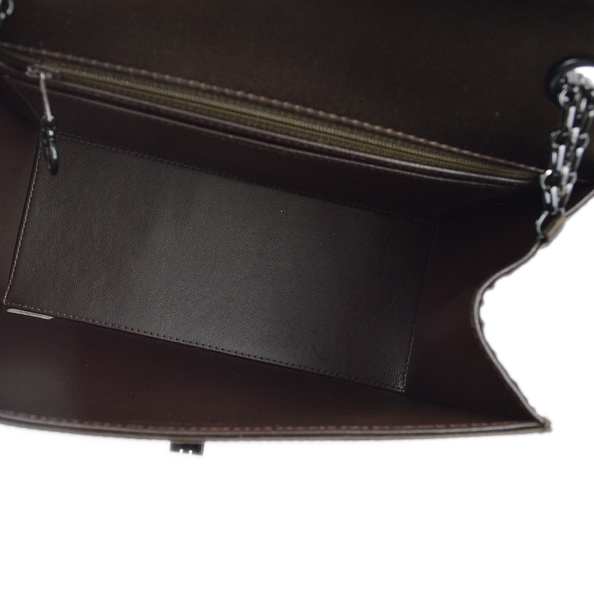 Chanel 1997-1999 Brown Satin Mademoiselle Lock Shoulder Bag