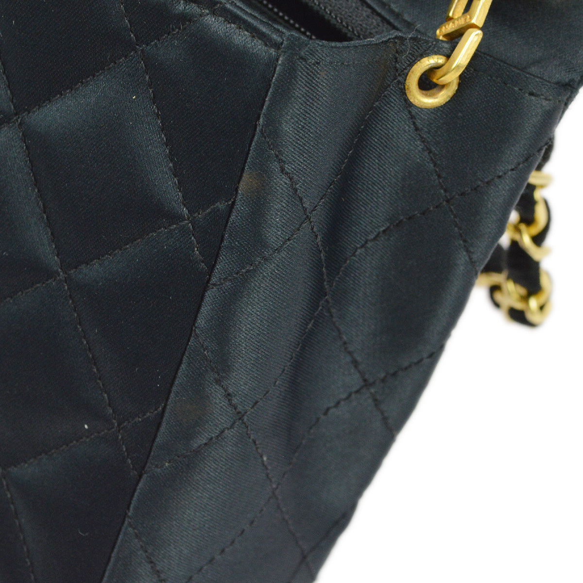Chanel 1986-1888 Black Satin Mini Classic Square Flap Shoulder Bag 17