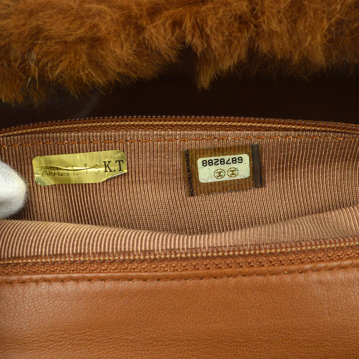 Chanel 2000-2001 Brown Fur Straight Flap Shoulder Bag