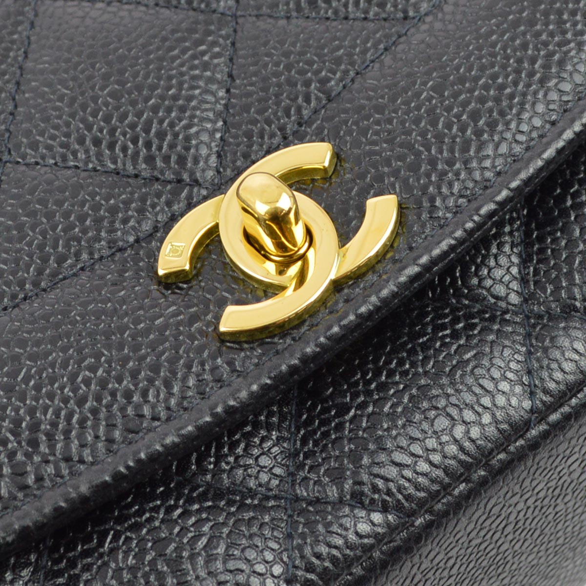 Chanel 1994-1996 Black Caviar Medium Diana Shoulder Bag