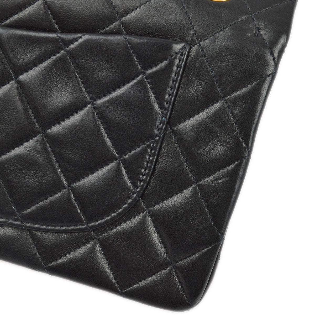 Chanel 1994-1996 Black Lambskin Small Classic Double Flap Shoulder Bag