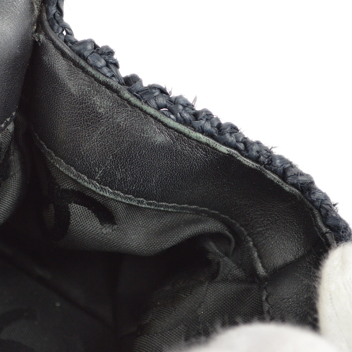 Chanel 2005-2006 Black Straw Chain Shoulder Bag