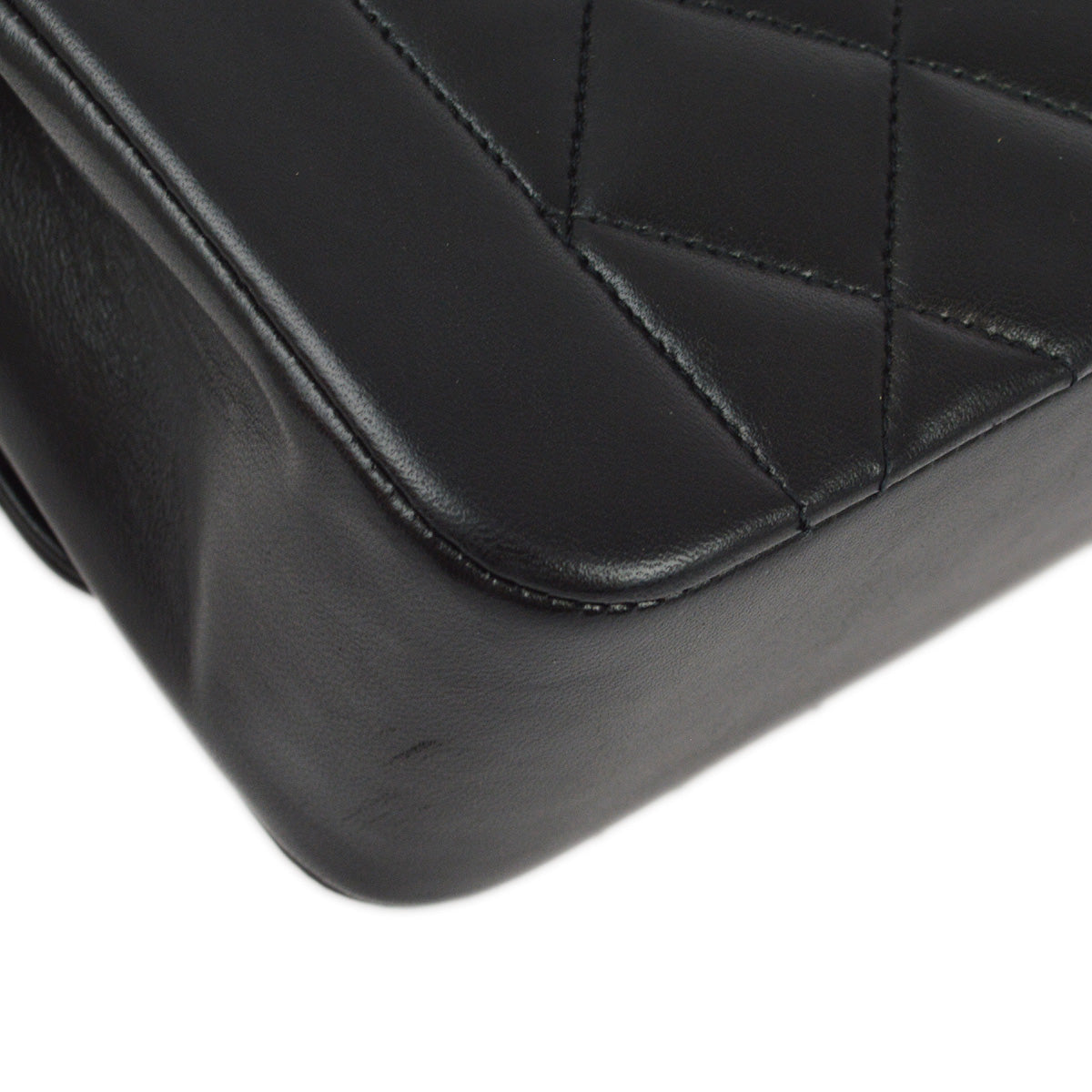 Chanel 1994-1996 Black Lambskin Small Diana Shoulder Bag