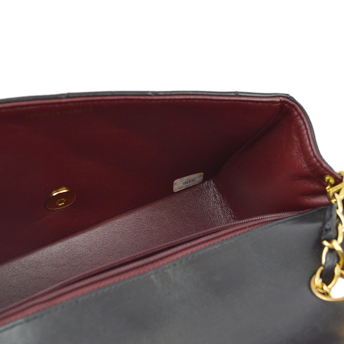 Chanel 1994-1996 Black Lambskin Small Diana Shoulder Bag