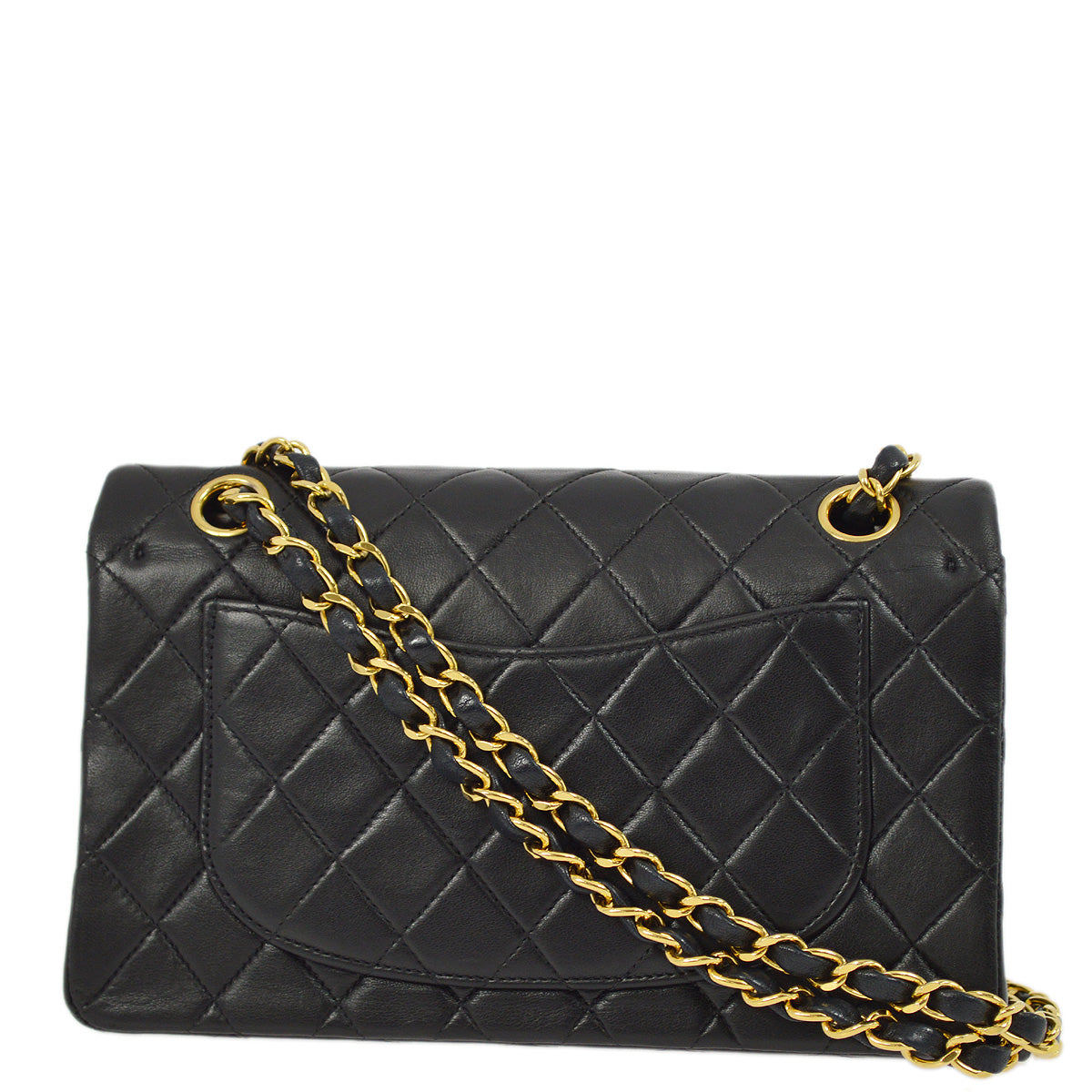 Chanel 2000-2001 Black Lambskin Small Classic Double Flap Shoulder Bag