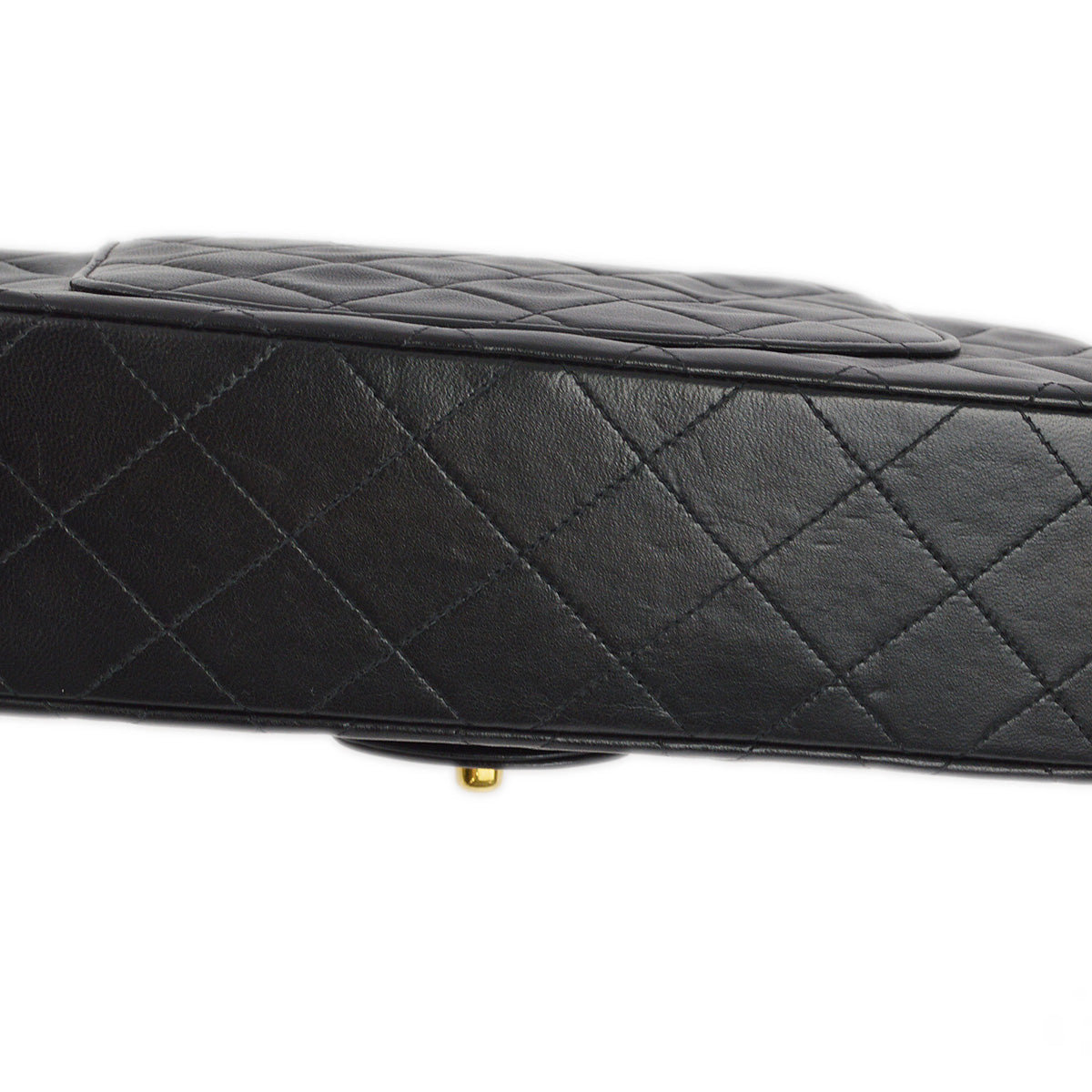 Chanel 1996-1997 Black Lambskin Small Classic Double Flap Shoulder Bag