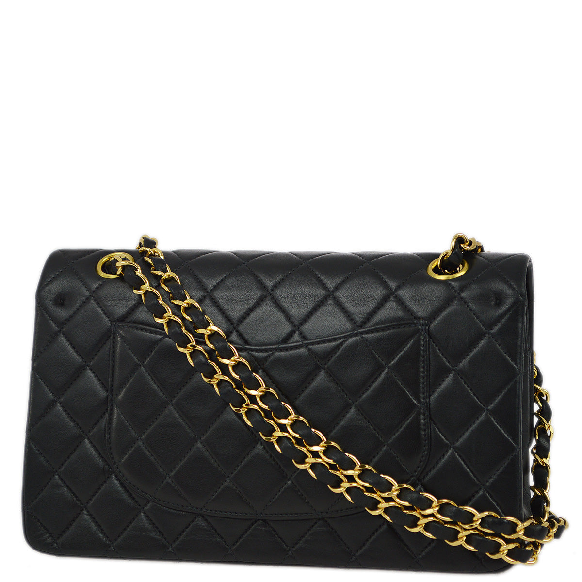 Chanel 2000-2001 Black Lambskin Medium Classic Double Flap Shoulder Bag