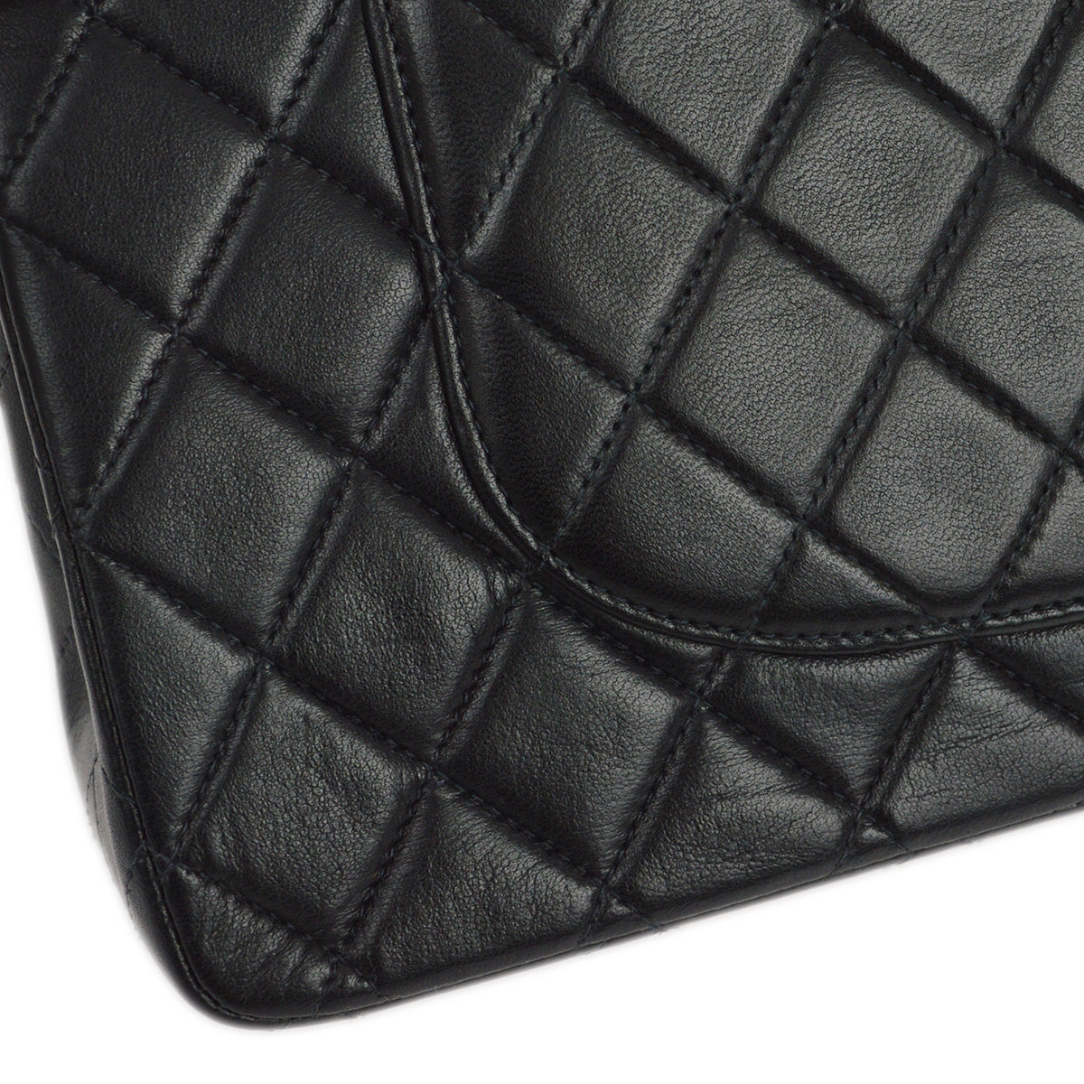 Chanel 2000-2001 Black Lambskin Medium Classic Double Flap Shoulder Bag