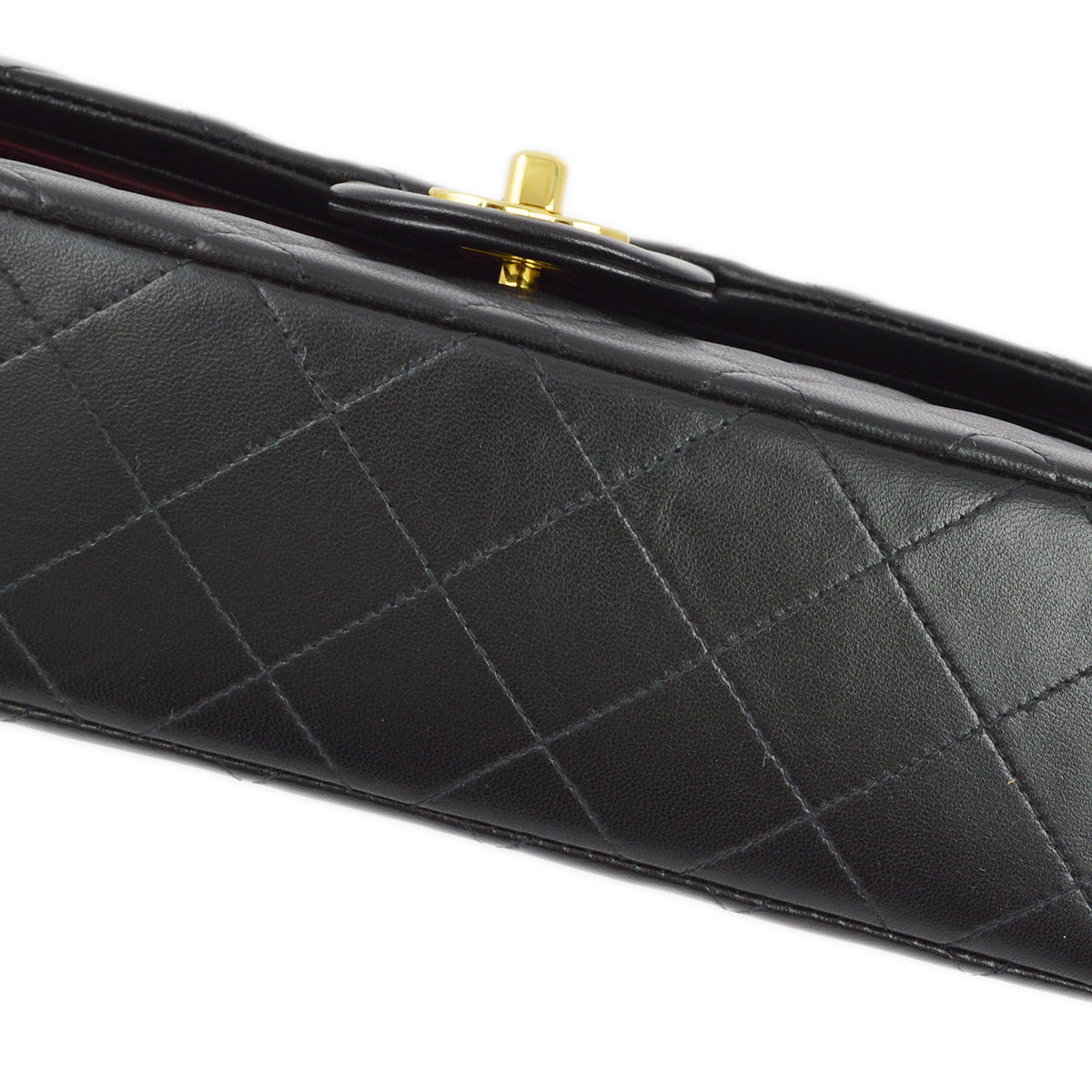 Chanel 1996-1997 Black Lambskin Small Classic Double Flap Shoulder Bag