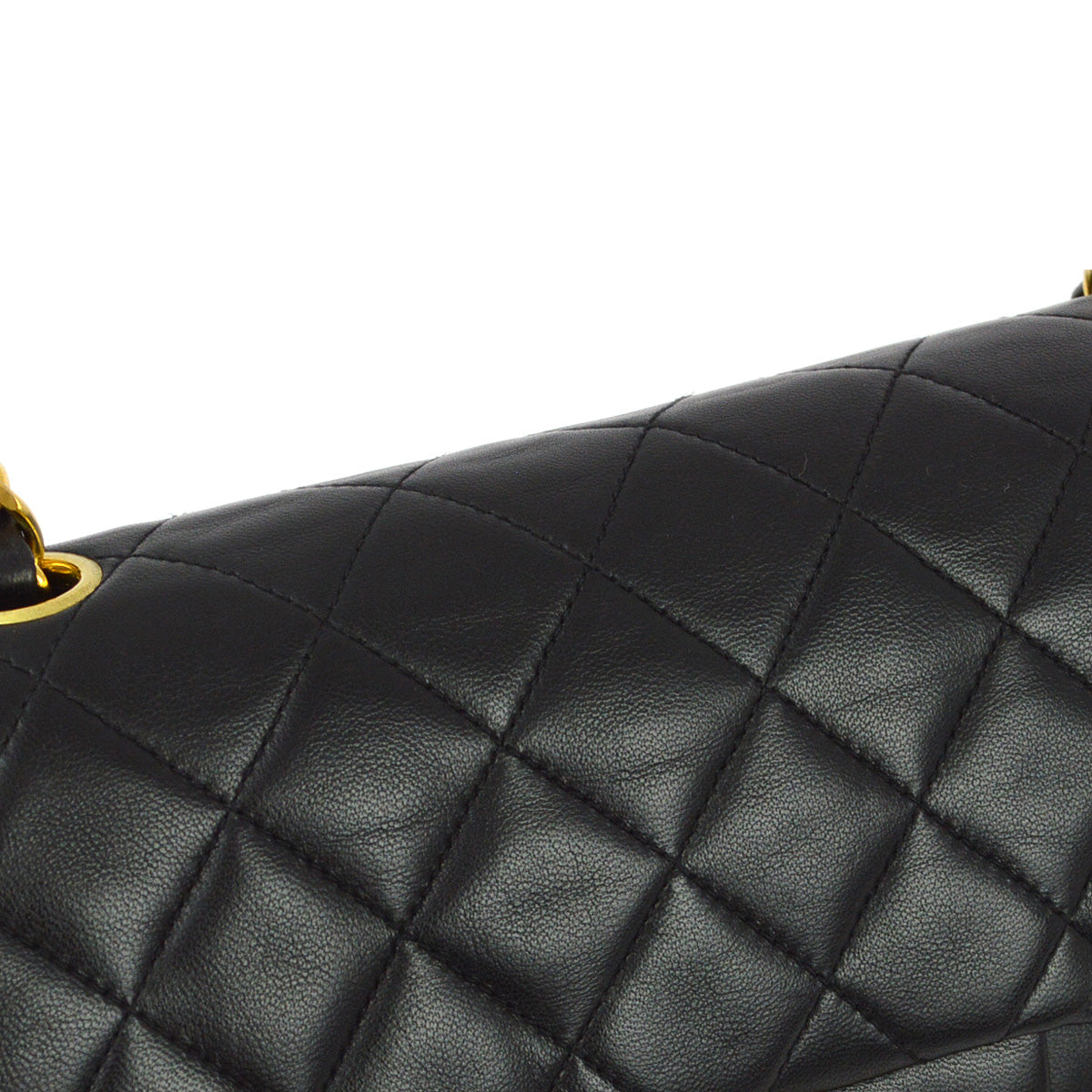 Chanel 1996-1997 Black Lambskin Small Classic Double Flap Shoulder Bag
