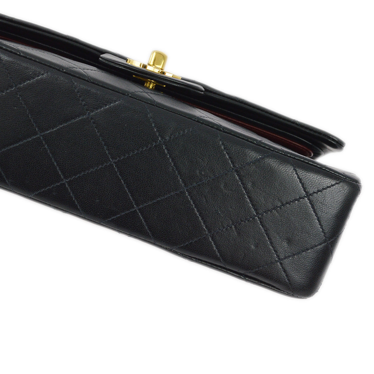 Chanel 1991-1994 Black Lambskin Small Classic Double Flap Shoulder Bag