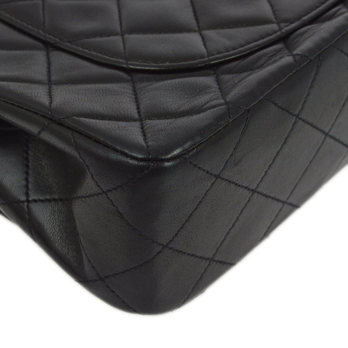 Chanel 1994-1996 Black Lambskin Small Classic Double Flap Shoulder Bag