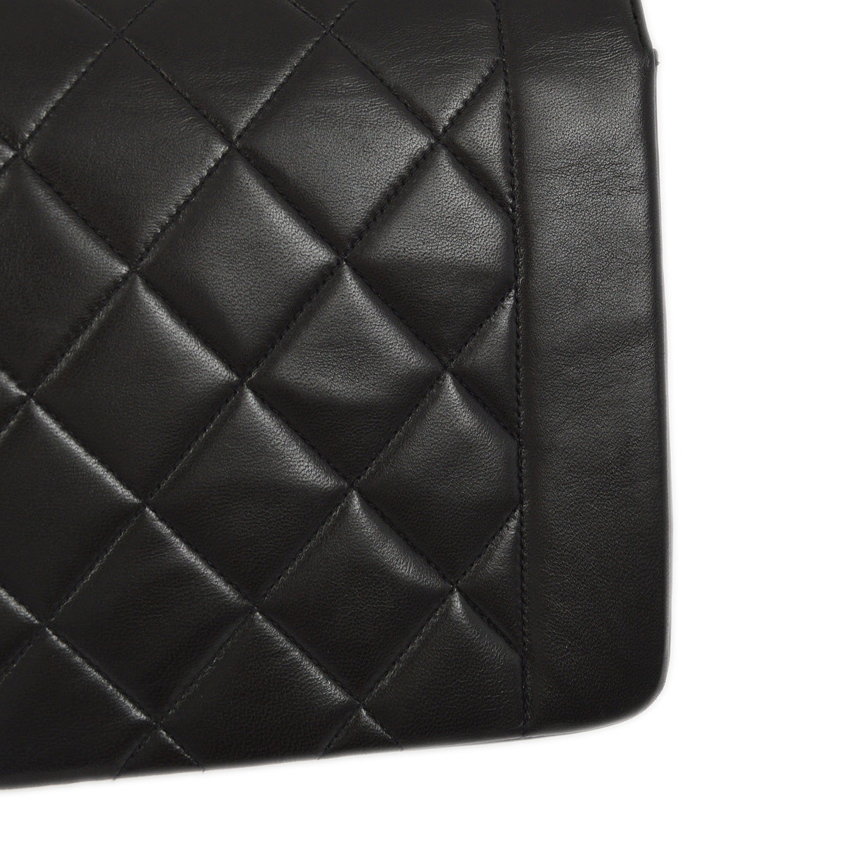 Chanel 1994-1996 Black Lambskin Medium Diana Shoulder Bag