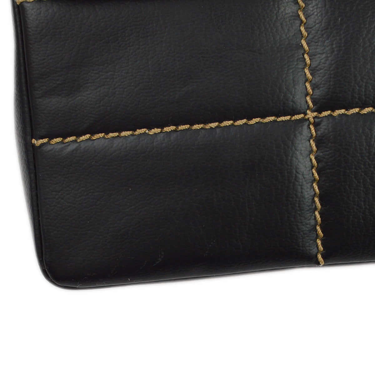 Chanel 2001-2003 Black Calfskin Wild Stitch Choco Bar Single Flap Shoulder Bag