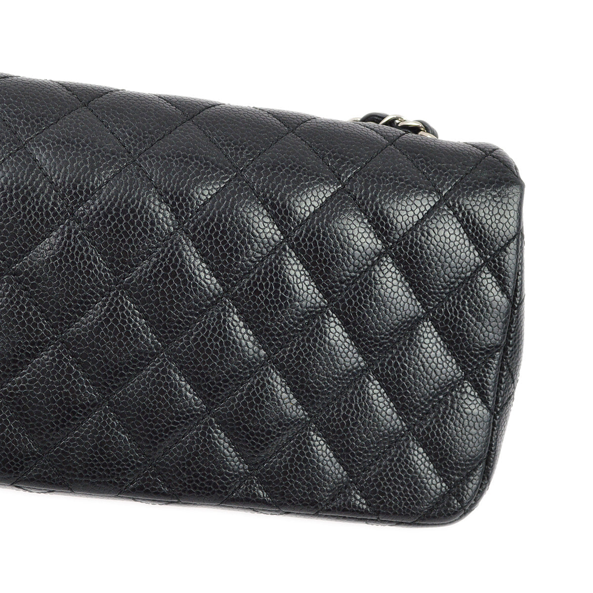 Chanel 2006-2008 Black Caviar East West Shoulder Bag