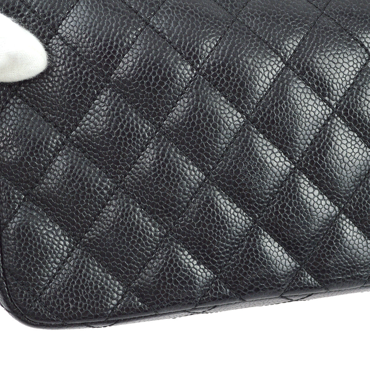 Chanel 2006-2008 Black Caviar East West Shoulder Bag