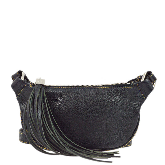 Chanel 2001-2003 Black Calfskin Shoulder Bag