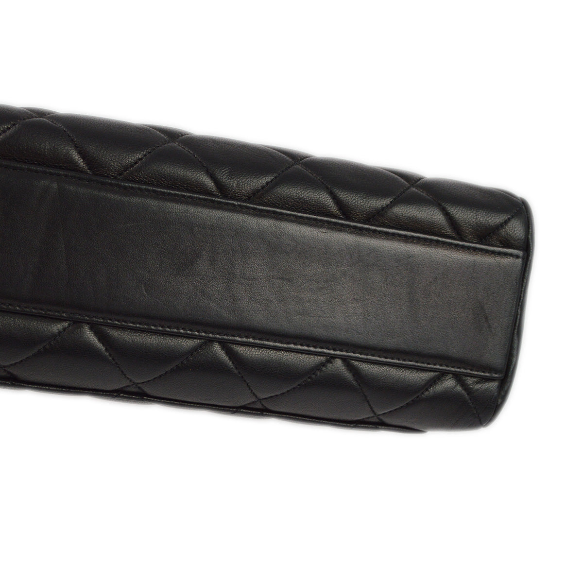 Chanel 1996-1997 Black Lambskin Straight Flap Chain Shoulder Bag