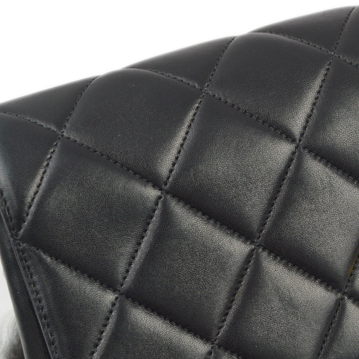 Chanel 1996-1997 Black Lambskin Straight Flap Chain Shoulder Bag