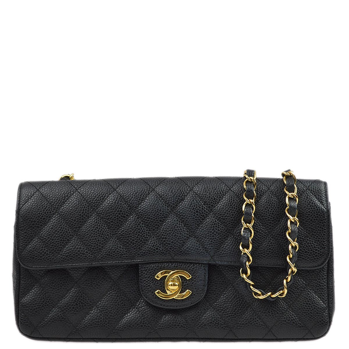 Chanel 2005-2006 Black Caviar East West Shoulder Bag