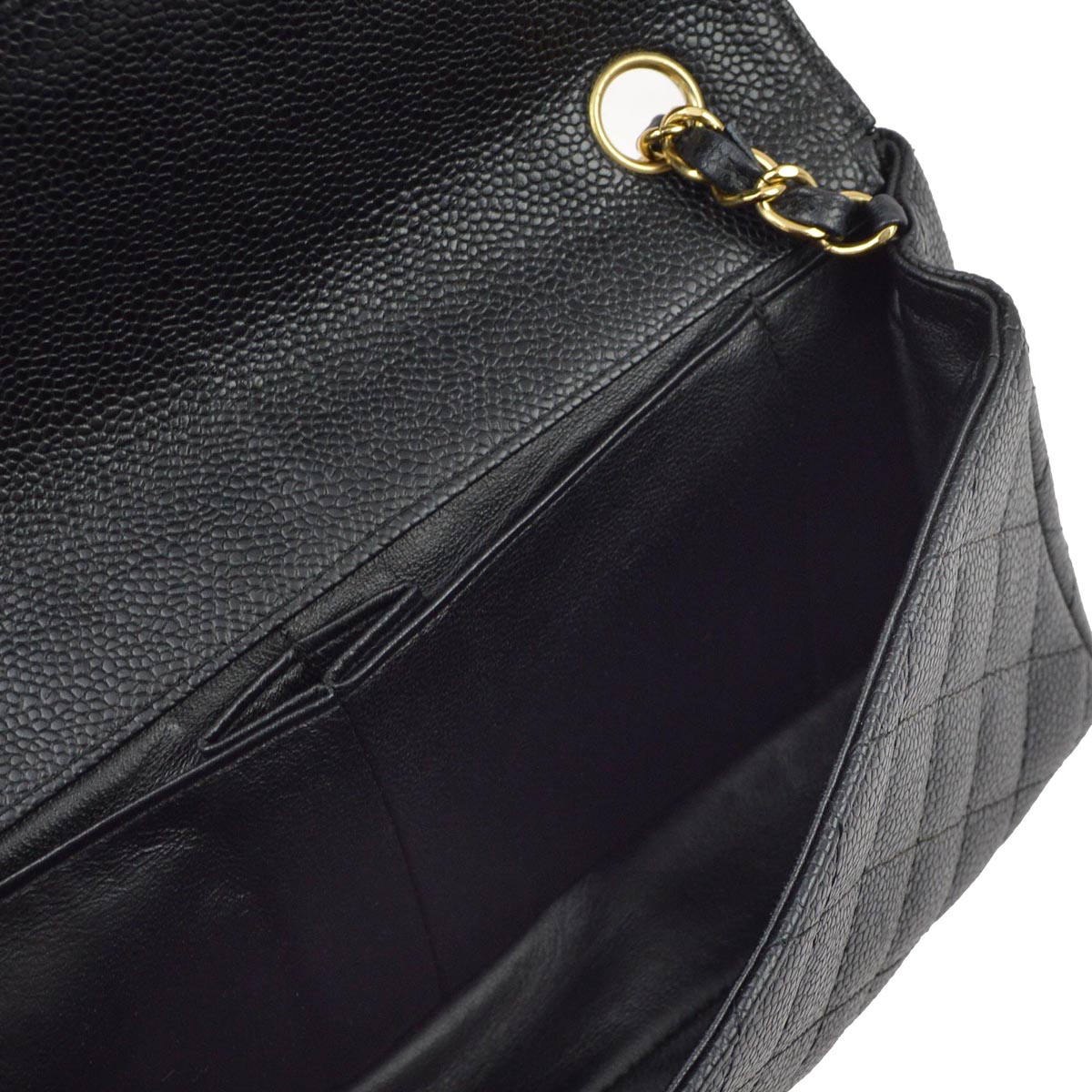 Chanel 2005-2006 Black Caviar East West Shoulder Bag