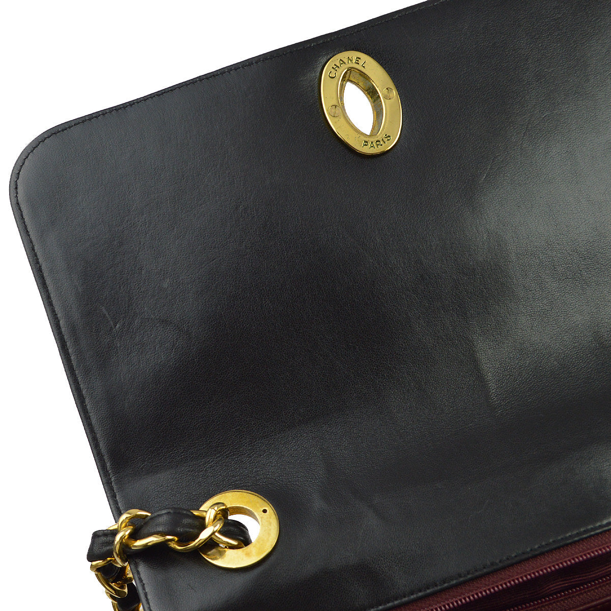 Chanel 1991-1994 Black Caviar Straight Flap Chain Shoulder Bag