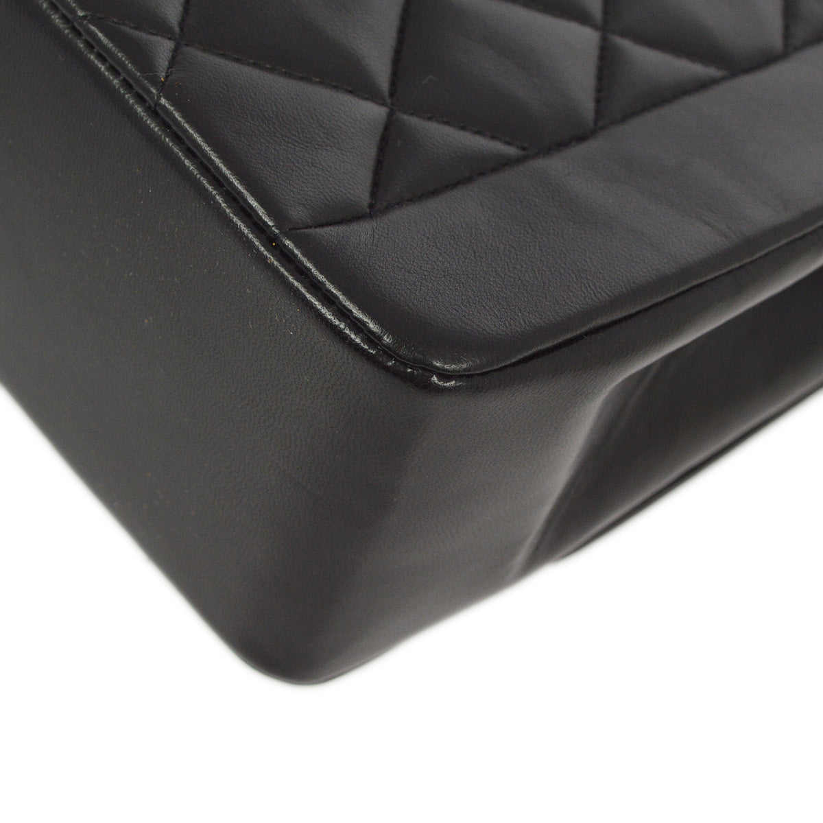 Chanel 1991-1994 Black Lambskin Medium Diana Shoulder Bag
