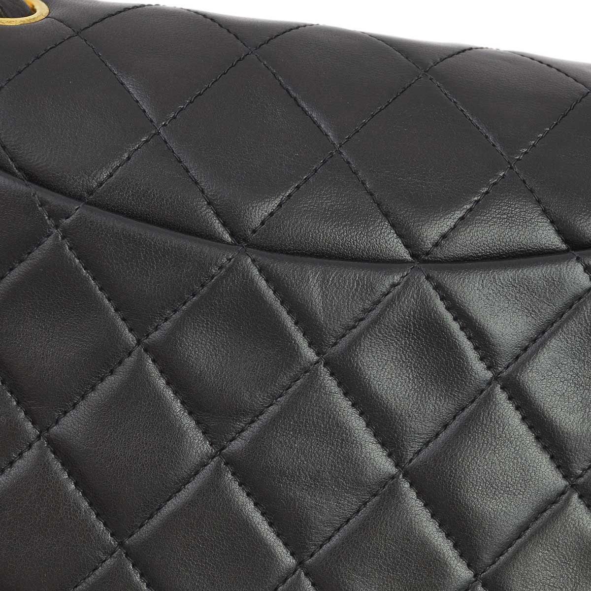 Chanel 1994-1996 Black Lambskin Mini Classic Square Flap Shoulder Bag 17