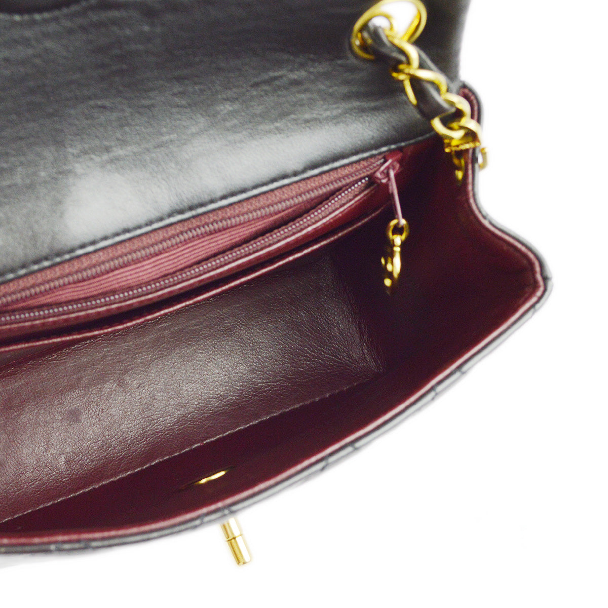 Chanel 1994-1996 Black Lambskin Mini Classic Square Flap Shoulder Bag 17