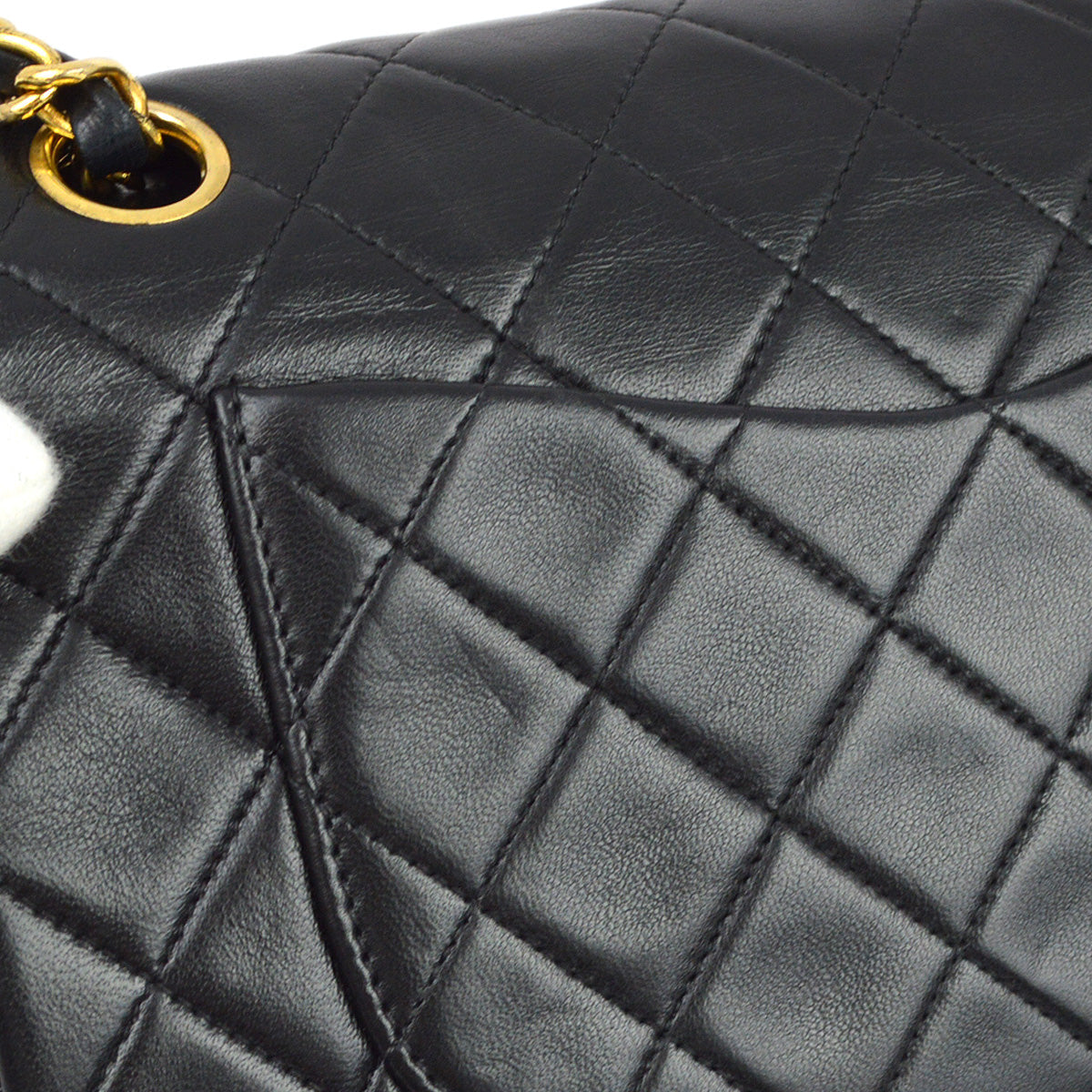 Chanel 1996-1997 Black Lambskin Small Classic Double Flap Shoulder Bag