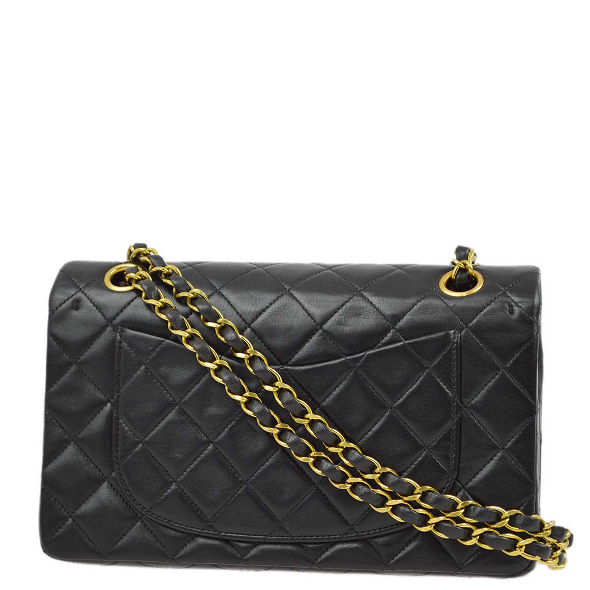 Chanel 1994-1996 Black Lambskin Small Classic Double Flap Shoulder Bag