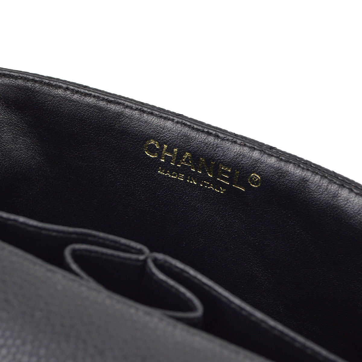 Chanel 2006-2008 Black Caviar East West Shoulder Bag