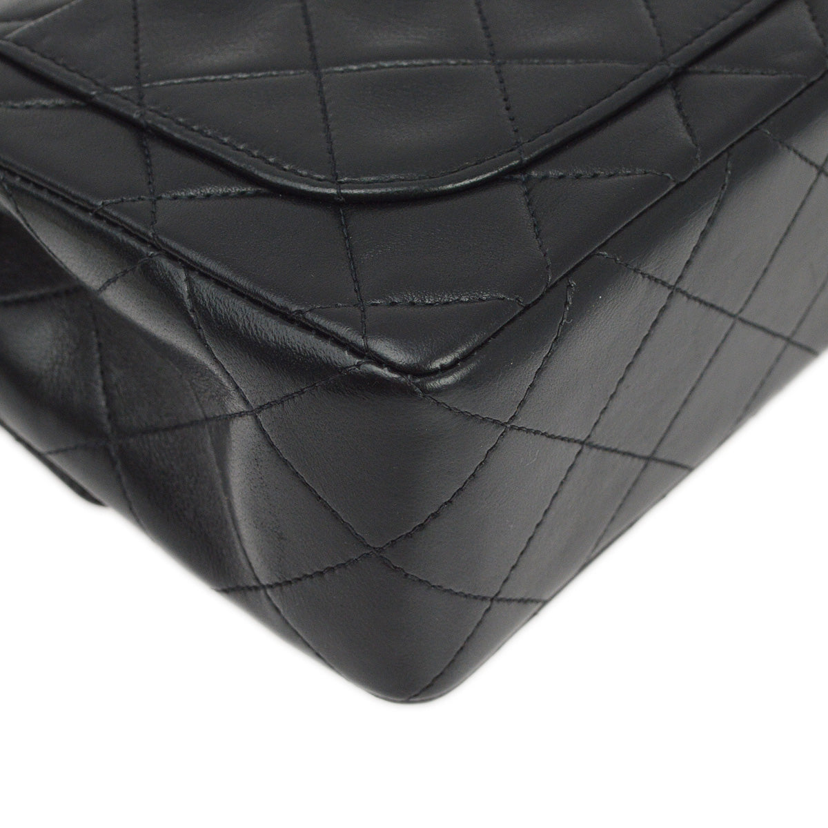 Chanel 1994-1996 Black Lambskin Mini Classic Square Flap Shoulder Bag 17