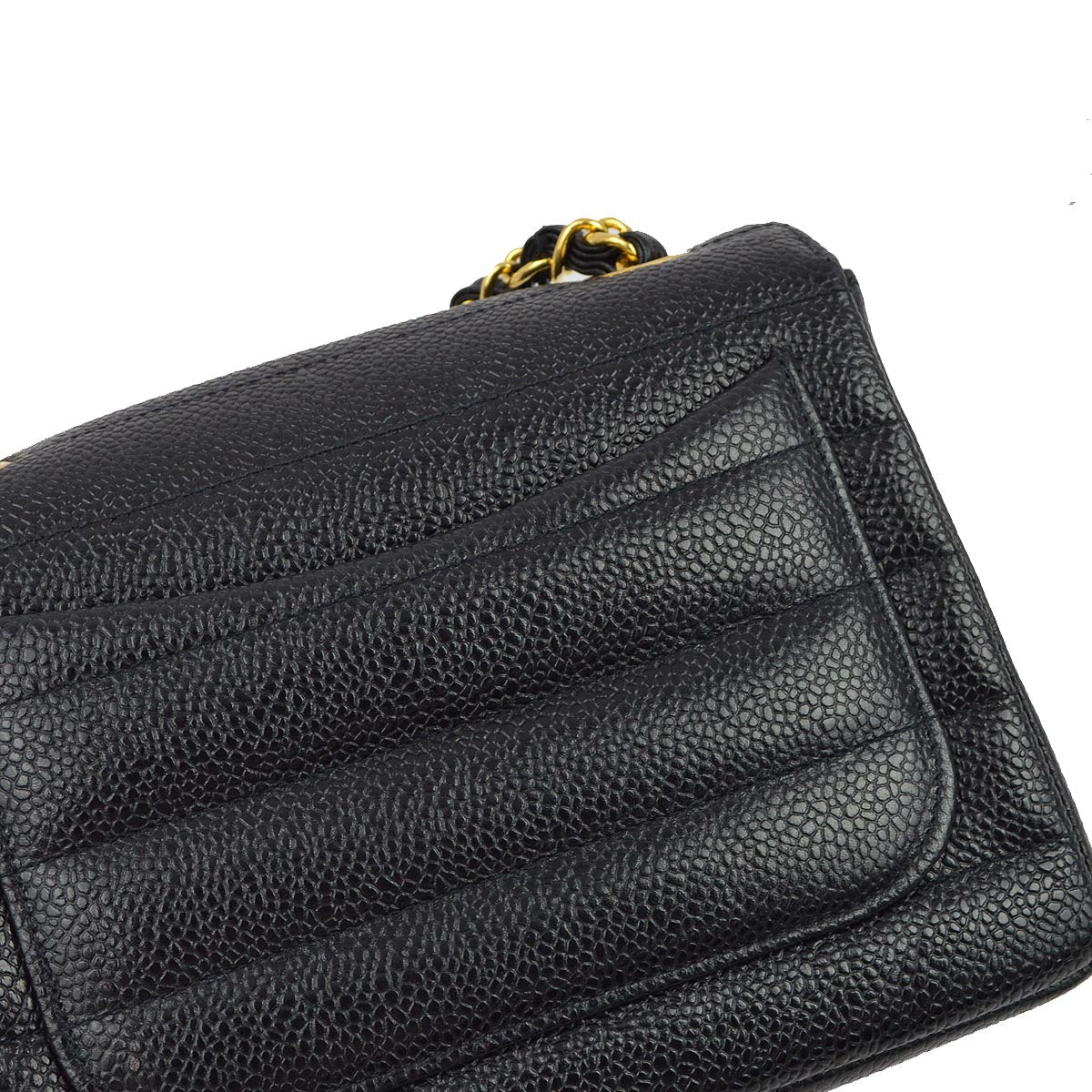 Chanel * 1994-1996 Black Caviar Mini Classic Square Flap Shoulder Bag 17