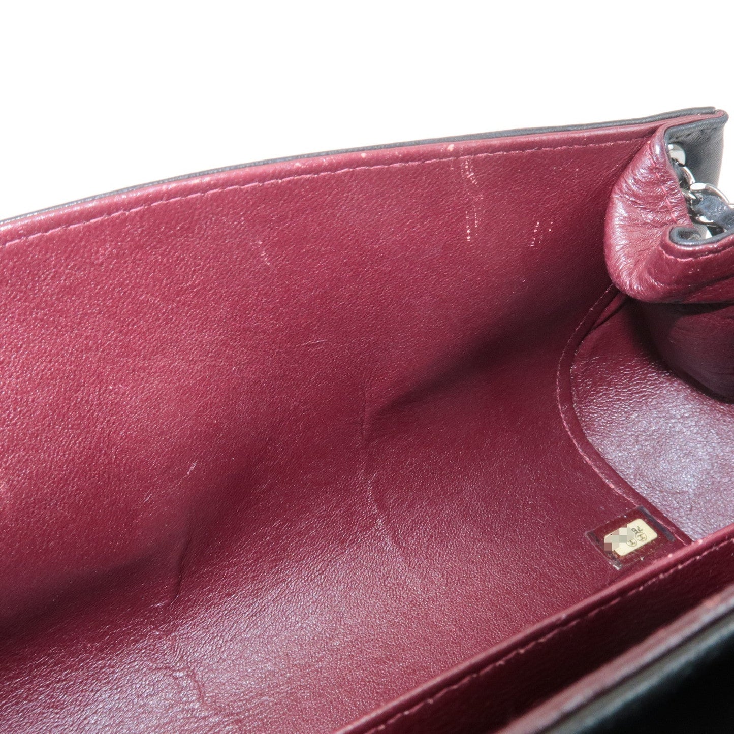 CHANEL Mademoiselle Lamb Skin Chain Shoulder Bag Hand Bag Black