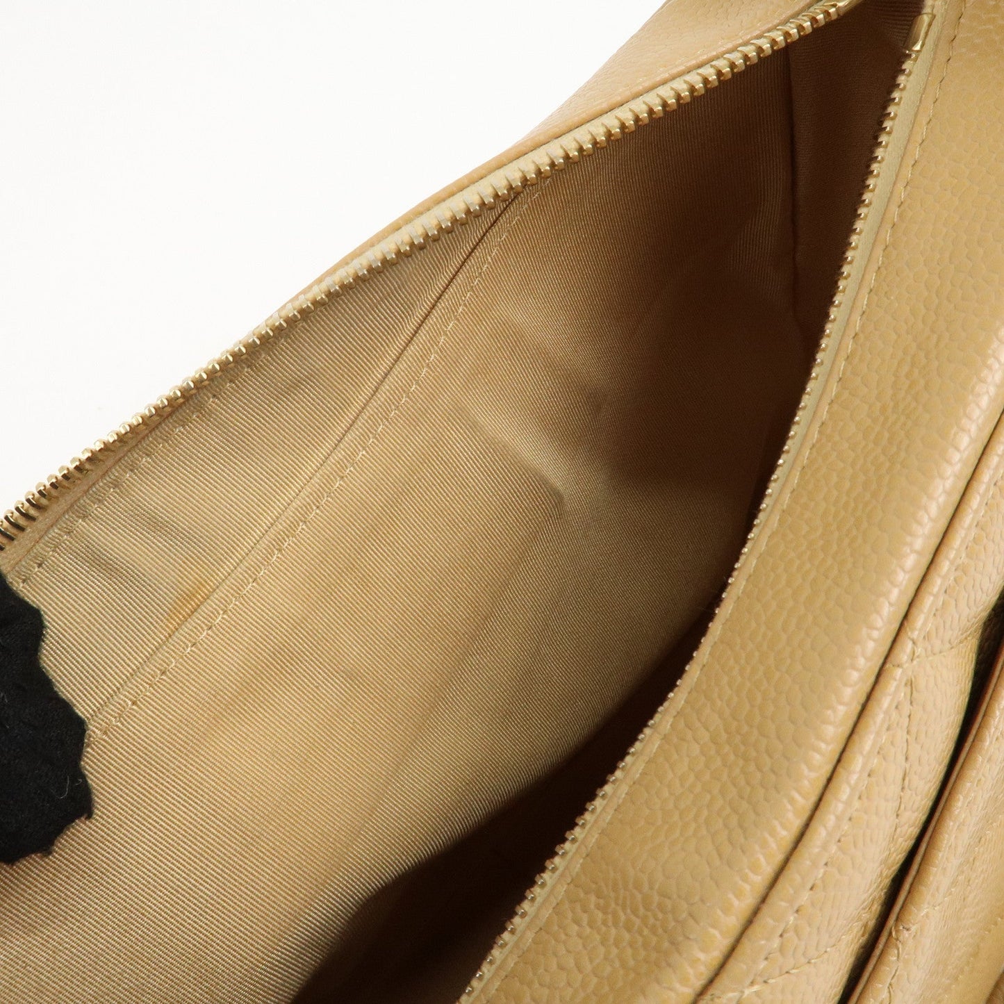 CHANEL COCO Mark Matelasse Shoulder Bag Caviar Skin Beige