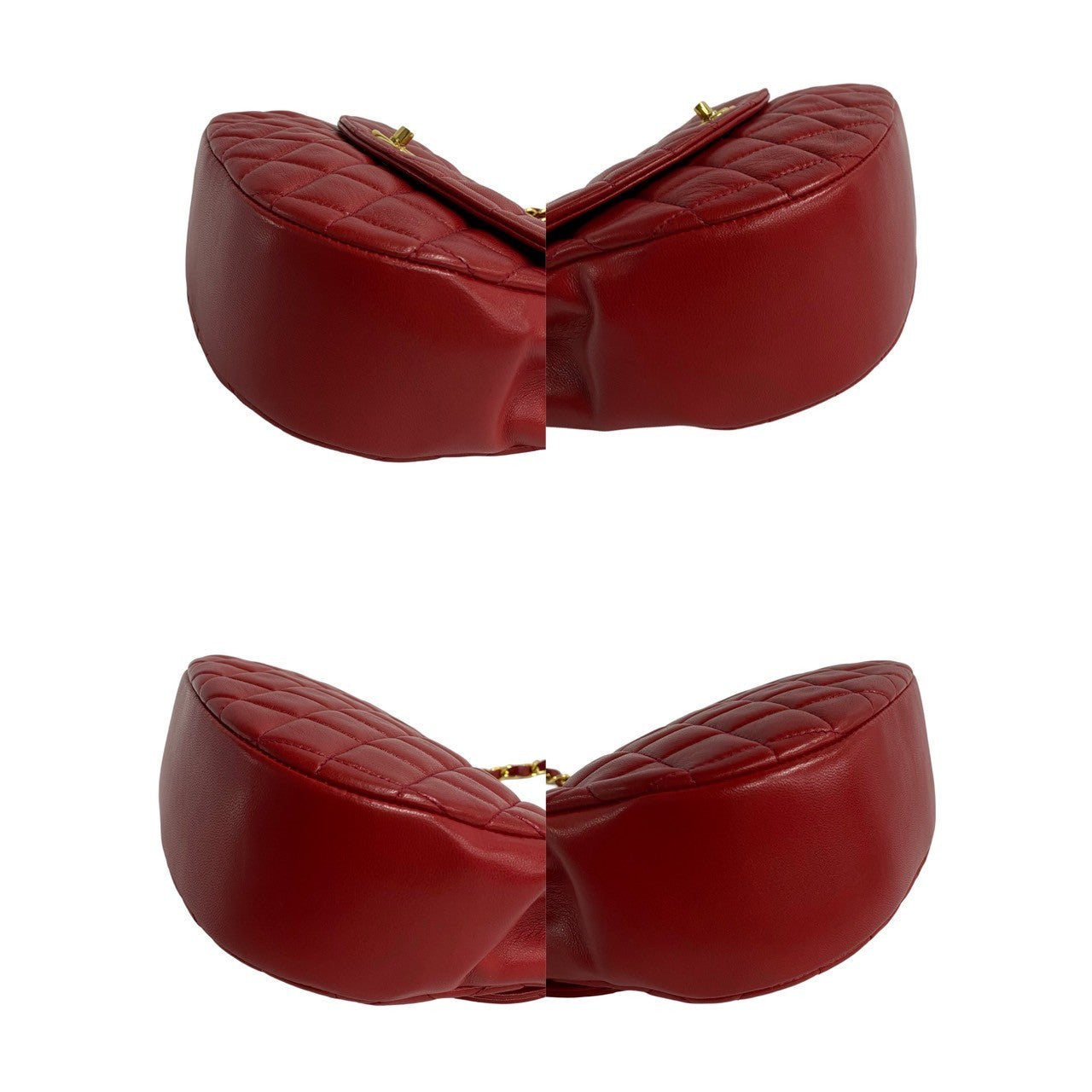 CHANEL Shoulder Bag lambskin Red Matrasse